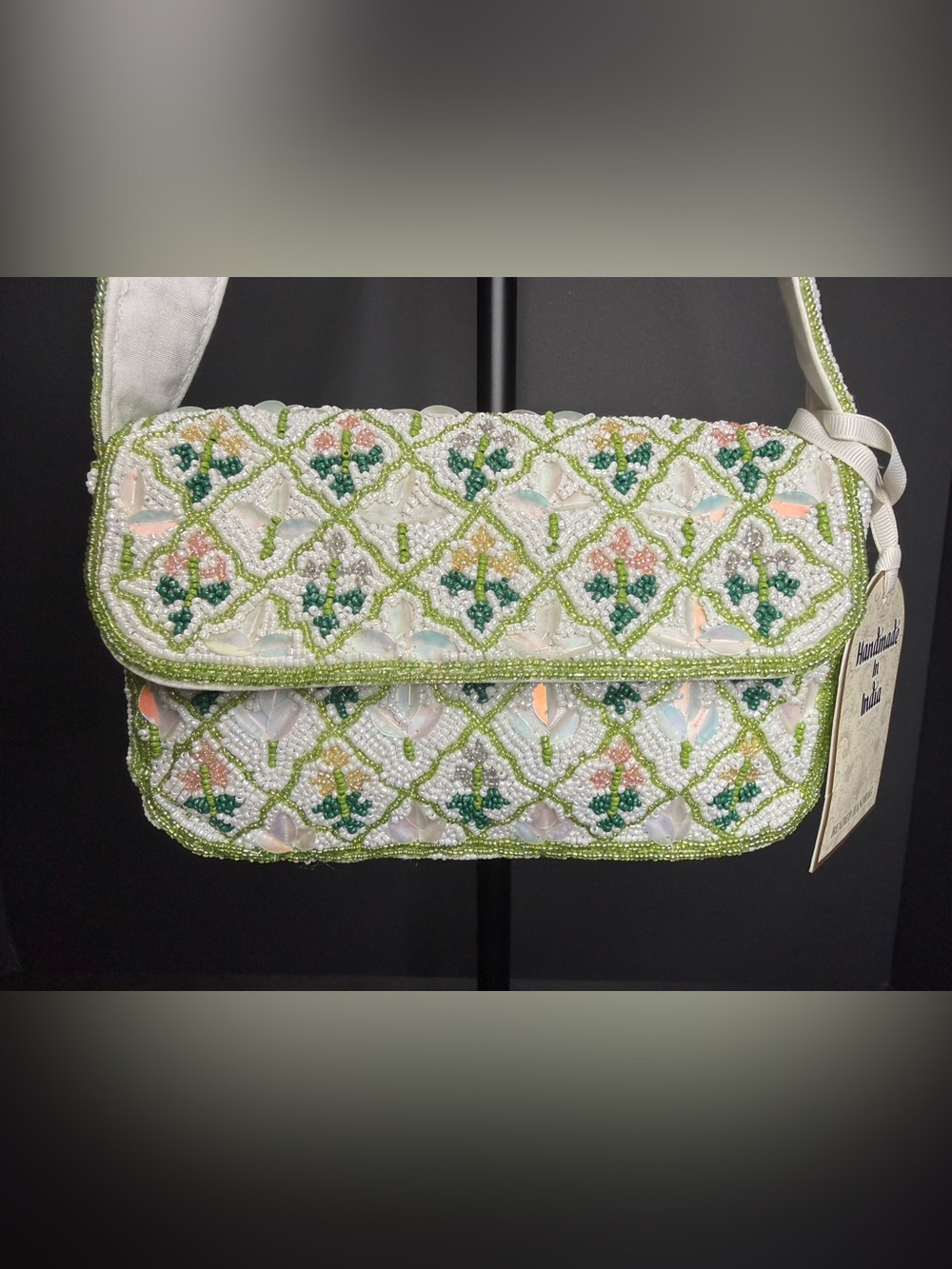 New Viral Beaded Purse Bag Made in India Summer Resort Novelty Floral Flowers